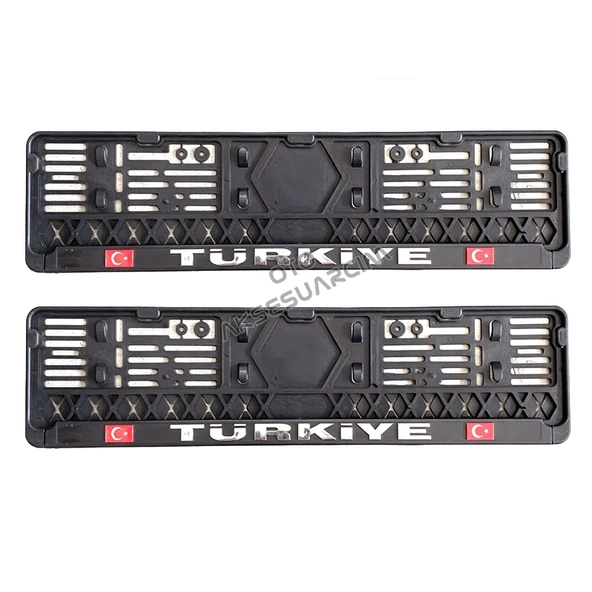 Türkiye Bayraklı Kabartma Plastik Plakalık Plaka Altlığı Çıtalı 2'li ürün görseli 1