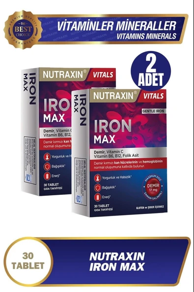 Nutraxin Iron Max 30 Tablet 2 adet ürün görseli 1