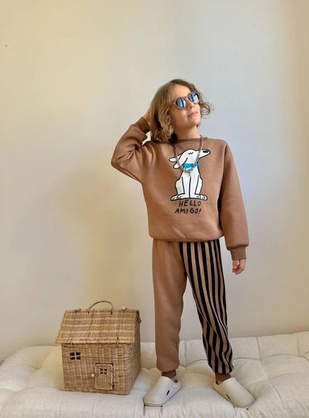 ERKEK ÇOCUK 3 İP ŞARDONLU AMIGO EŞOFMAN TAKIMI - Resim 4