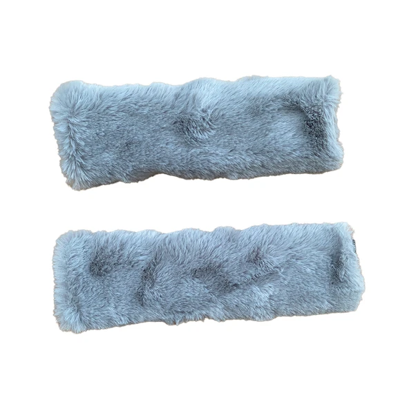 Peluş Seyahat Emniyet Kemer Pedi Kılıfı 2'li Gri ürün görseli 1