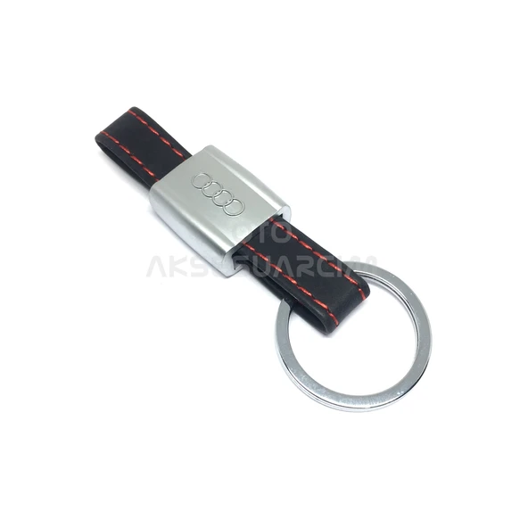 Audi Derili Ortası Metal Oto Anahtarlık Siyah Krom ürün görseli 1