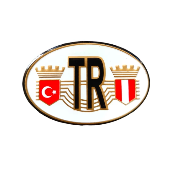 TR Türkiye Bayraklı Oval Metal Etiket Sticker Kırmızı ürün görseli 1