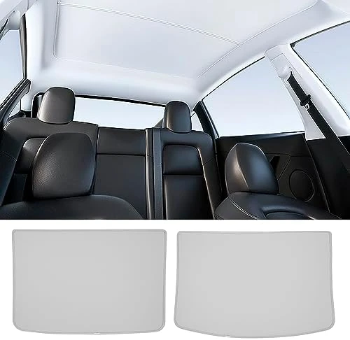 Tesla Model Y 2020-2023 Tavan Penceresi Güneşlik Katlanabilir UV Isı Yalıtımlı Çantalı Gri ürün görseli 1