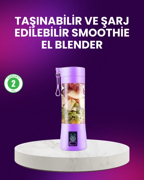 Taşınabilir Şişe Blender 380ml Şarjlı Spor Smoothie Shake Karıştırıcı ürün görseli 1