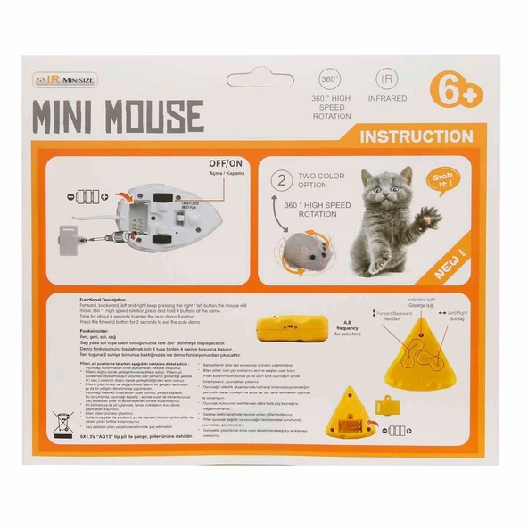 Crazoo Uzaktan Kumandalı Kızılötesi Mini Fare - Resim 8