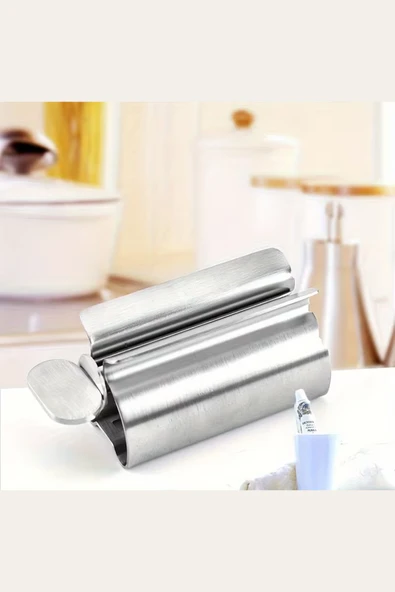 Paslanmaz Çelik Diş Macunu Sıkacağı – Manuel, Güç Gerektirmeyen Diş Macunu Dağıtıcı | Dayanıklı Metal Tasarım, Etkili Dağılım | Şık Metalik Yüzey (1 Adet) - Resim 6