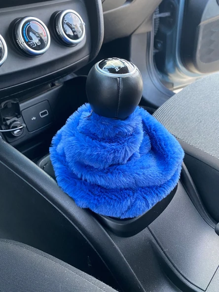 Yumuşak Peluş Vites Körüğü Vites Süsü Mavi ürün görseli 1