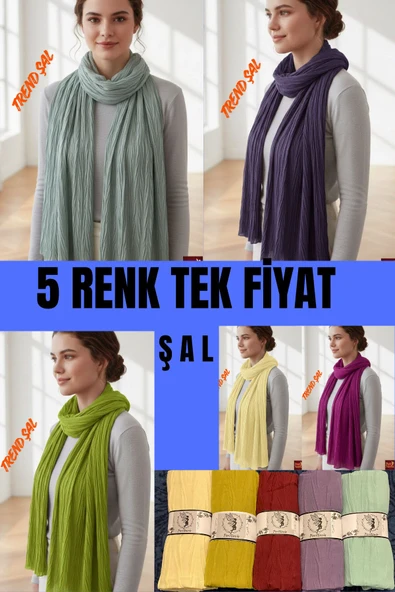 5 Renk Tek Fiyat Şal Trend Çeşitli Renkler Yumuşak Doku ürün görseli 1