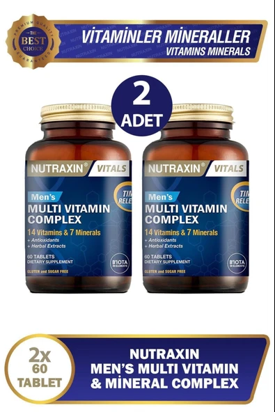 Nutraxin Multivitamin Mineral Complex Erkek 60 Tablet 2 Adet ürün görseli 1