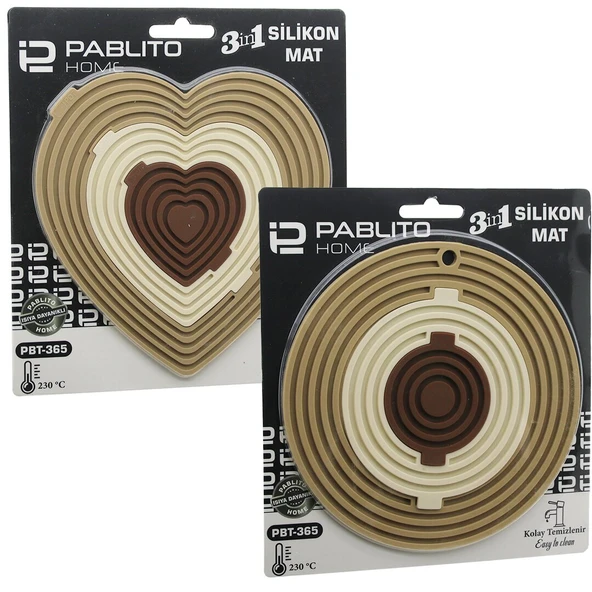 3İN1 BÜTÜN - AYRI KULLAN SİLİKON MAT- NİHALE KALPLİ=7.5-13-19CMYUVARLAK=7-12.5-20CM (5284) ürün görseli 1