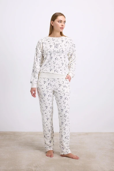 MDB MdbShop Yıldız Desenli Tencel Pamuklu 2li Pijama Takımı ürün görseli 1