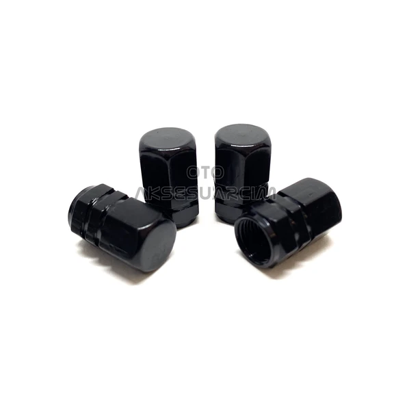 Alüminyum Altıgen Sibop Kapağı 4'lü Siyah ürün görseli 1