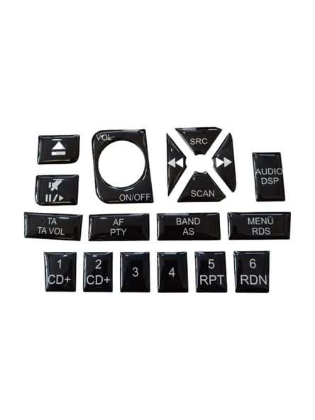 Fiat Palio Touch Plus Teyp Tuş Takımı Maun Kaplama Siyah ürün görseli 1