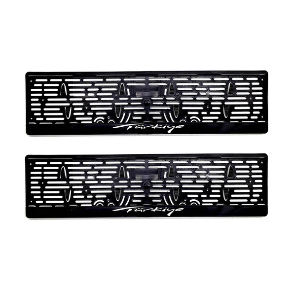 Türkiye Yazılı Plastik Plakalık Plaka Altlığı Çıtalı 2'li Beyaz ürün görseli 1