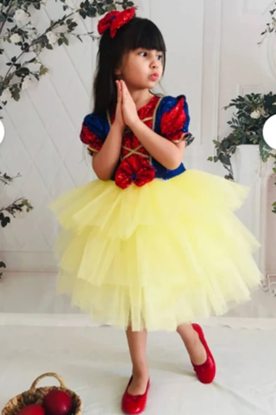 Pamuk Prenses Doğum Günü Parti Abiye Elbise 1/10 Yaş - Resim 5