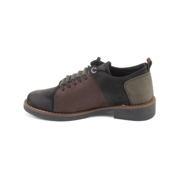 MAMMAMİA D25KA-3420 KISA TOPUK BAĞCIKLI DERİ KADIN AYAKKABI - Resim 5