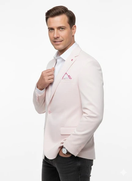 Erkek  Blazer Ceket – Slim Fit, Tek Düğme, Şık Davet ve İş Kombin Ceketi - Resim 11