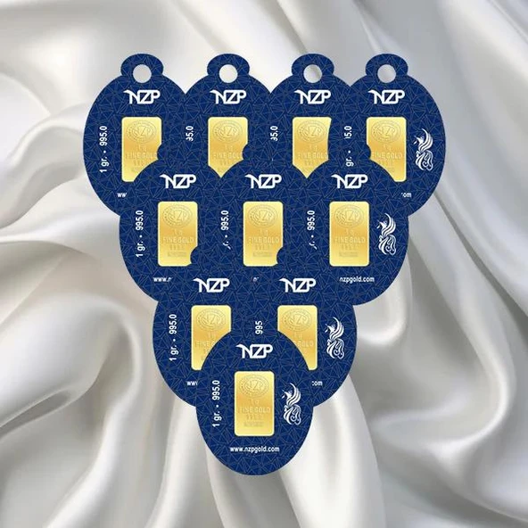 10 Adet 1 Gr 24 Ayar Nizipli Gram Altın ürün görseli 1