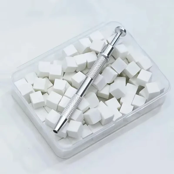 100lü Kalemli Küp Nail Art Ombre ve Geçiş Süngeri Seti - Resim 7