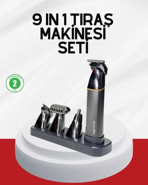 Şarjlı 9’u 1 Arada Çok Amaçlı Erkek Bakım Seti Yıkanabilir Başlıklar ürün görseli 1