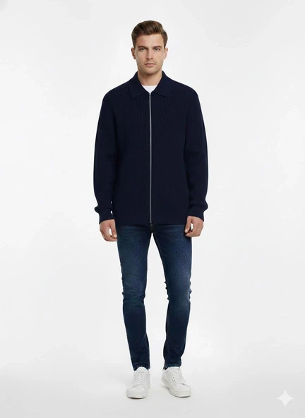 ERKEK PREMİUM FERMUARLI HIRKA - Resim 2