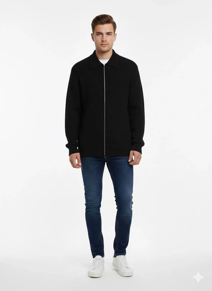 ERKEK PREMİUM FERMUARLI HIRKA ürün görseli 1