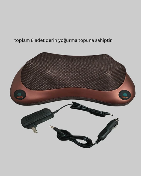 Ergonomik Derin Yoğurmalı Boyun Bel Sırt Masaj Cihazı Priz Çakmak Girişli - Resim 5