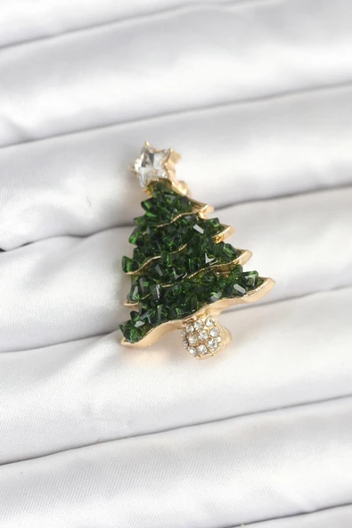 Çam Ağacı Model Yılbaşı Temalı Broş - TJ-BR476 ürün görseli 1