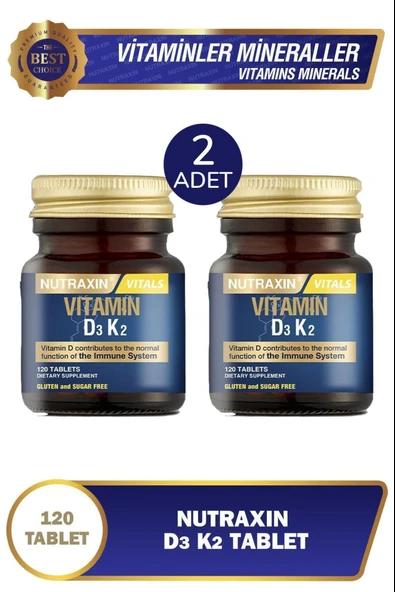 Nutraxin D3K2 120 Tablet 2 Adet ürün görseli 1