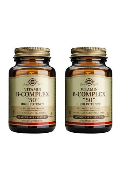 Solgar Vitamin B-Complex 50mg 50 Kapsül 2 Adet ürün görseli 1