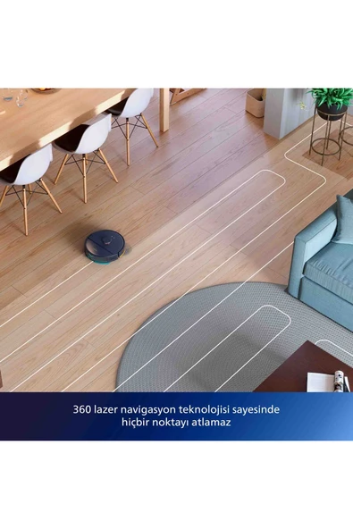 HomeRun 2100 Serisi Aqua İstasyonlu Lacivert Robot Süpürge, XU2100/10 - Resim 4