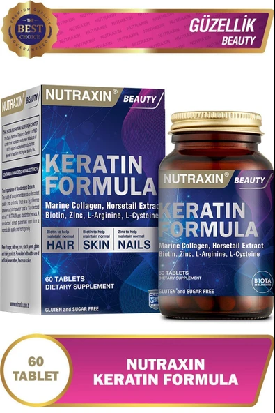 Nutraxin Keratin Formula 60 Tablet ürün görseli 1