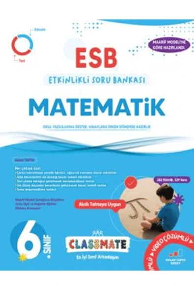 OKYANUS 6.SINIF CLASSMATE MATEMATİK ETKİNLİKLİ SORU BANKASI ürün görseli 1