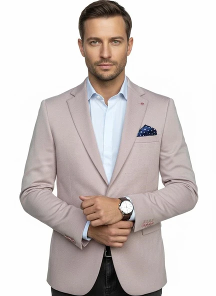 Erkek  Blazer Ceket – Slim Fit, Tek Düğme, Şık Davet ve İş Kombin Ceketi ürün görseli 1