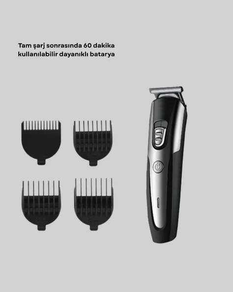 Ergonomik Profesyonel Tıraş Makinesi Saç Sakal Kesme ve Düzeltme - Resim 2