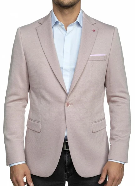 Erkek  Blazer Ceket – Slim Fit, Tek Düğme, Şık Davet ve İş Kombin Ceketi - Resim 4