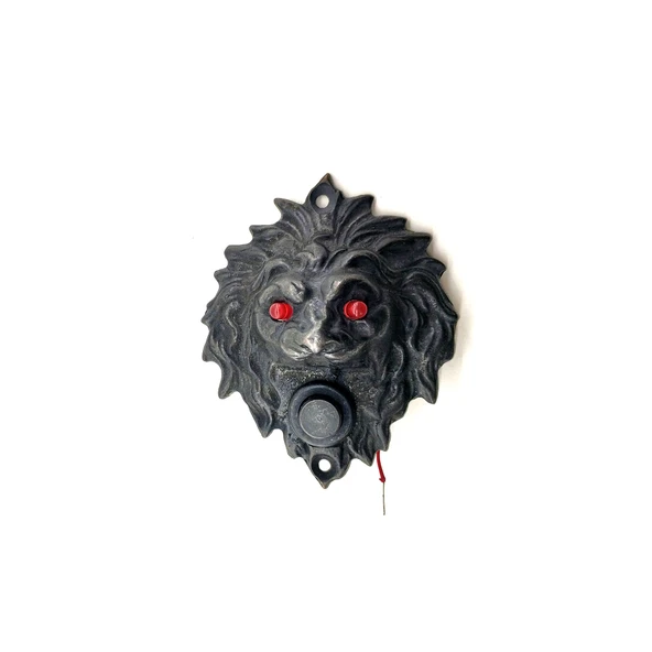 Antika Tarz Dekoratif Pirinç Aslan Kapı Zili - 100x78 mm, Oksit, Led Işıklı ürün görseli 1