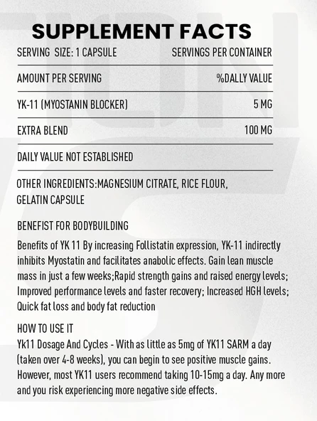 MUTANT YK11 Zeus Nutrition 60 Kapsül - Resim 2