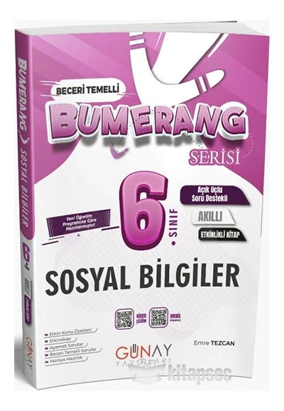 Günay 6.Sınıf Bumerang Etkinlikli Sosyal Bilgiler Akıllı Kitap ürün görseli 1