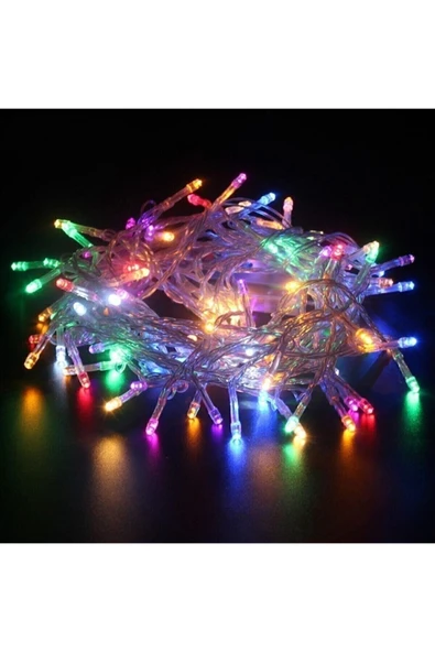 8 Fonksiyonlu 100 Ledli 10 M Fişli Led Dekor Lambası Rgb Renk Dekoratif Yılbaşı Ağacı Işığı - Resim 2