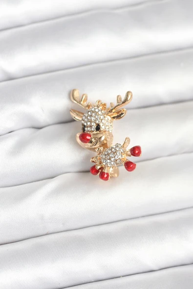 Noel Geyiği Model Yılbaşı Temalı Broş - TJ-BR472 ürün görseli 1