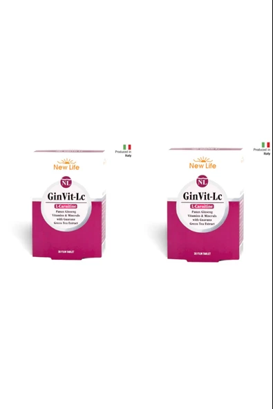 New Life GinVit-Lc L- Carnitine 30 Film Tablet 2 Adet ürün görseli 1