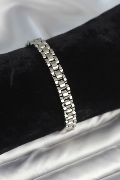 316L Çelik Gümüş Renk 7 mm Kalınlık Erkek Bileklik - TJ-EB3765 ürün görseli 1