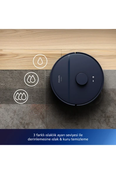 HomeRun 2100 Serisi Aqua İstasyonlu Lacivert Robot Süpürge, XU2100/10 - Resim 11