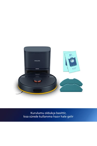 HomeRun 2100 Serisi Aqua İstasyonlu Lacivert Robot Süpürge, XU2100/10 - Resim 9