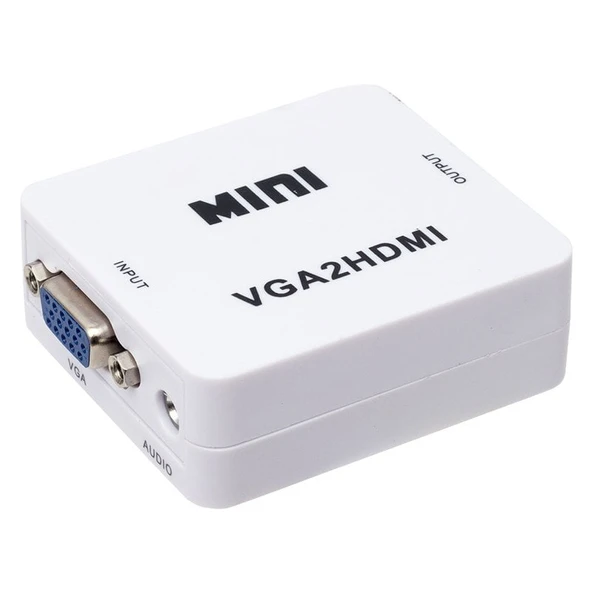 POWERMASTER PM-18698 VGA TO HDMI SES ÇIKIŞLI MİNİ MODEL DÖNÜŞTÜRÜCÜ (D-46) ürün görseli 1