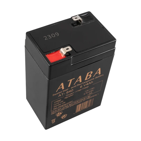 ATABA AT-640 6 VOLT - 4 AMPER IŞILDAK AKÜSÜ (70 X 47 X 101 MM) ürün görseli 1