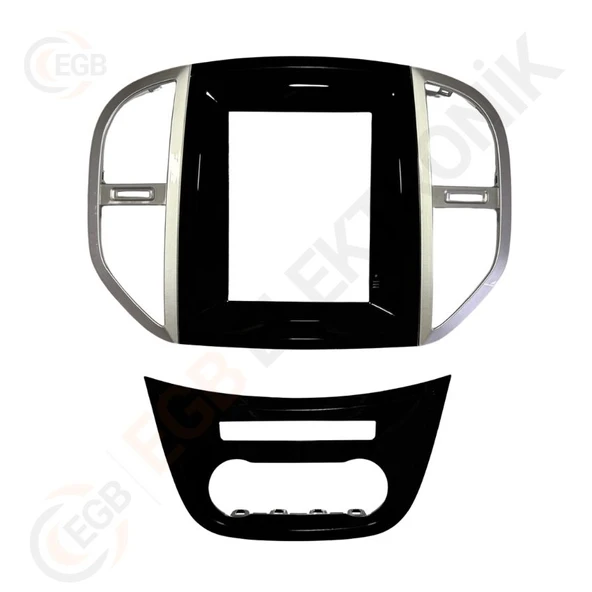 MERCEDES VITO W447 2014-2021 9.7" PIANO BLACK + SILVER TAC-222 ürün görseli 1