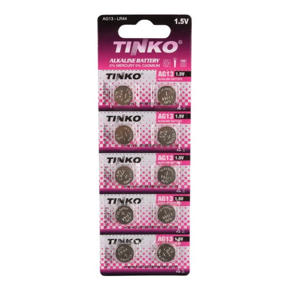 TINKO C-1106A AG13 LR44 A76 1.5 VOLT ALKALİN DÜĞME PİL (10'LU PAKET) ürün görseli 1