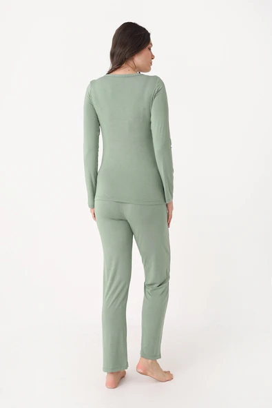 Yeşil Patlı Pijama Takımı - Resim 2